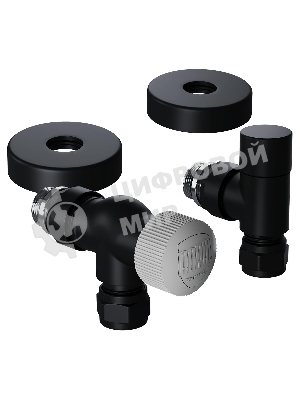 Набор термостатический осевой Royal Thermo Design Pro 15мм М30х1,5 черный