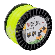 Леска для триммера Denzel звезда, 4,0мм х 93м, на DIN катушке FLEX CORD