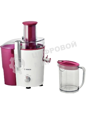 Соковыжималка Bosch MES25C0 белый/бордовый, центробежная, 700 Вт, 1250 мл, механическое