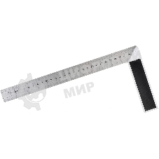 Угловая линейка стальная Deli DL302300 300мм нержавеющая сталь + алюминиевое основание