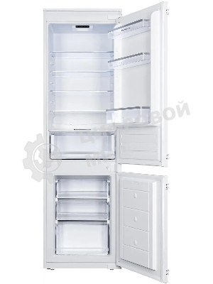 Встраиваемый холодильник Zigmund & Shtain BR 18 X белый двухкамерный 195/75 л морозилка снизу, размораживание ручное