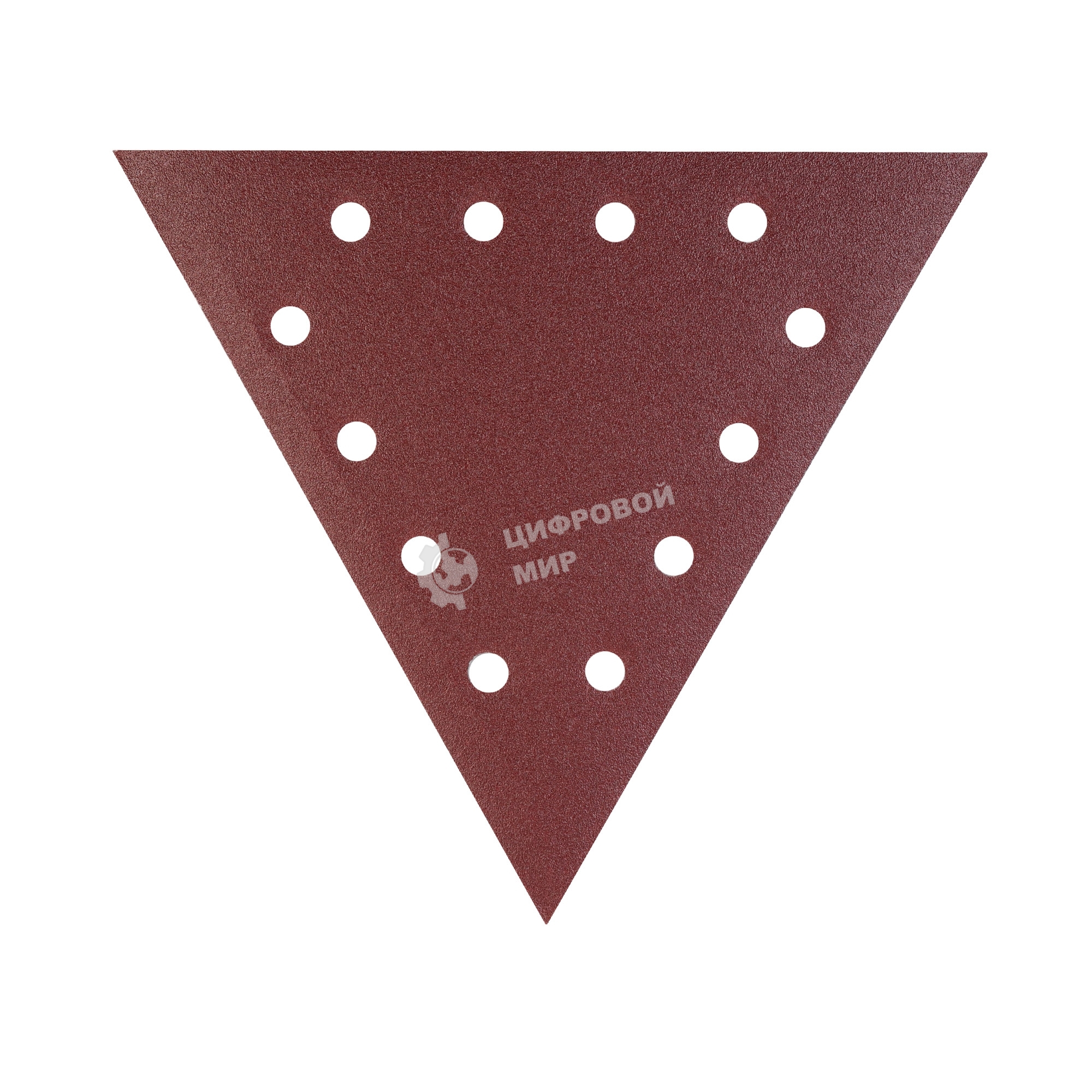 Треугольник шлифовальный PATRIOT на липучке, 285мм, 12 отверстий, Р80, 10 шт