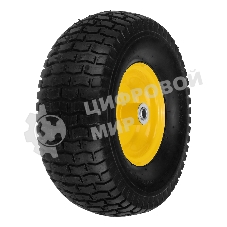 Колесо пневматическое Denzel 15/6.00-6, D 370 мм, подш. внут. диам. 16 мм, длина оси 100 мм