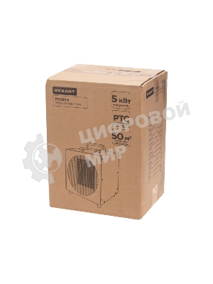 Пушка тепловая (тепловентилятор) Rexant электрическая, квадратная, PTC, 5кВт