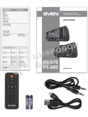 Колонка портативная SVEN АС PS-680 черный 65W 1.0 BT