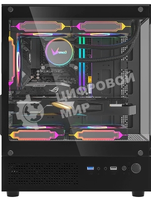 Компьютерный корпус AeroCool/Formula Crystal Z1CM черный без БП mATX 5x120мм 1xUSB3.0 audio bott PSU