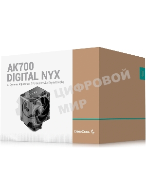 Устройство охлаждения(кулер) Deepcool AK700 Digital NYX Soc-AM5/AM4/1200/1700/1851 черный 4-pin 21-36dB Al+Cu LCD 280W 1252gr Ret (R-AK700-BKNNMN-GJD-1)