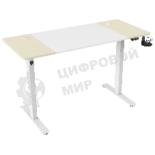 Стол компьютерный Cactus CS-EDL-WWD столешница МДФ дуб молочный каркас белый
