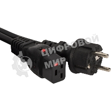 Шнур питания Lanmaster LAN-PP19L/SH-5.0-BK C19-Schuko проводник.:3x1.5мм2 5м 220В 16А черный