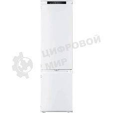 Встраиваемый холодильник Zigmund & Shtain BR 19 X белый двухкамерный 209/64 л морозилка снизу, No Frost