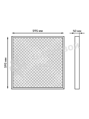 Светильник офисный Gauss MiR 35W 3500lm 4000K IP40 595x595x50мм призма с БАП LED