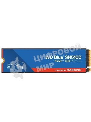 Накопитель SSD WD 1TB M.2 2280 NVMe PCIE 4.0 x4 7100/6700 BLUE SN5100