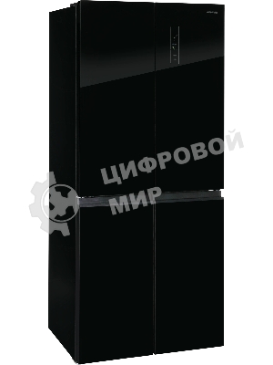 Холодильник Nordfrost RFQ 450 NFGb черное стекло многокамерный 270/135л морозилка сбоку, No Frost, Side by Side