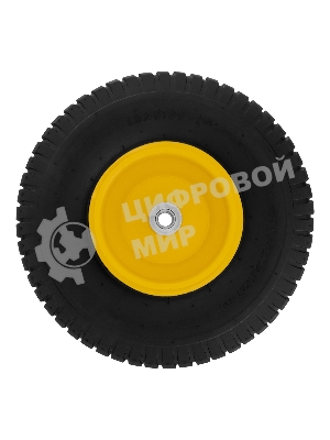 Колесо пневматическое Denzel 15/6.00-6, D 370 мм, подш. внут. диам. 16 мм, длина оси 100 мм