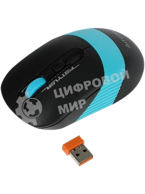 Мышь беспроводная A4Tech Fstyler FG10 черный/синий, 2000 dpi, радиоканал, USB, кнопки - 4