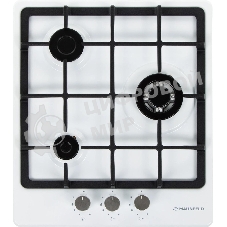 Газовая варочная панель Maunfeld EGHE.43.33CW/G, 3 конфорки, эмалированная сталь, белый