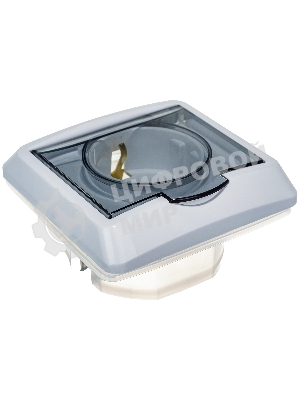 Розетка 1-м СП Этюд защ. шторки с заземл. IP44 белый SchE PC16-044B