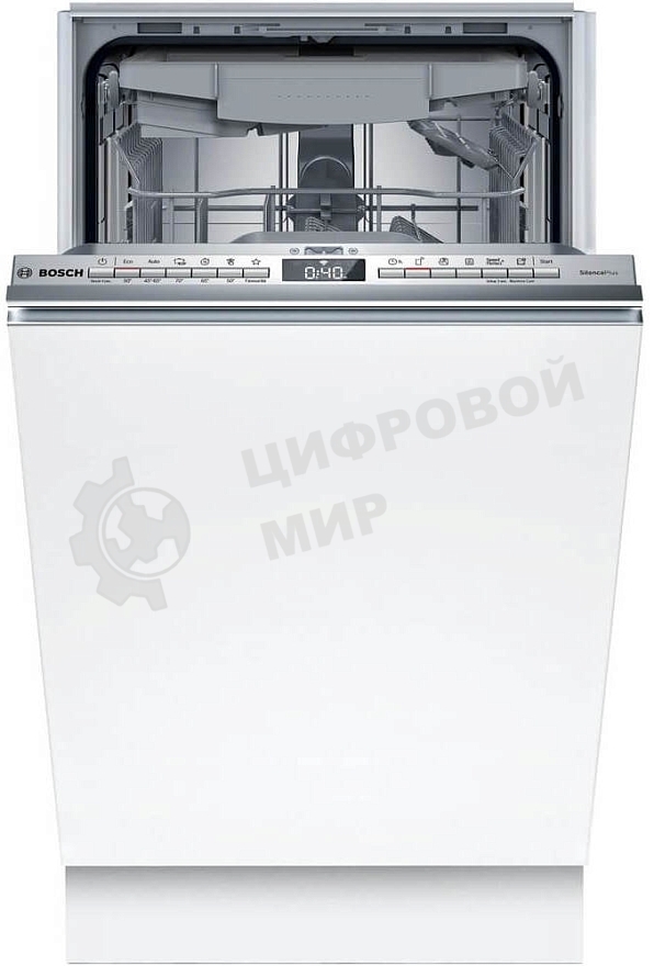 Встраиваемая посудомоечная машина Bosch SPV4EMX10E, серебристый, 44.8 см, 10 компл., 44 дБ, класс C