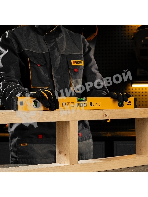 Уровень алюминиевый Denzel магнит., фрезерованный, 3 глазка (1 зеркал.), 0,5 мм/м, 600 мм