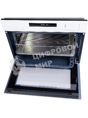 Духовой Шкаф электрический с паром Maunfeld MCMO5016STGW, 50л, дверца с 2 стеклами, белый