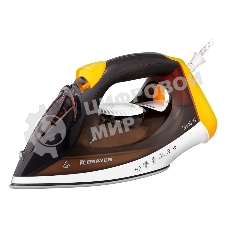 Утюг BRAYER BR4003 коричневый/белый/желтый, 2400 Вт, 25 г/мин, 140 г/мин, 330 мл