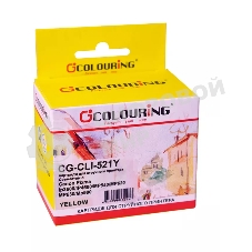Картридж струйный Colouring CG-CLI-521Y желтый с чипом водный (9 мл) для Canon IP3600/IP4600/MP540/MP550/MP620/MP630/MP980