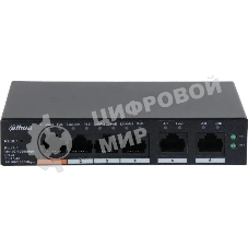Коммутатор Dahua DH-CS4006-4GT-60 (L2) 4x1 Гбит/с 2xКомбо(1000BASE-T/SFP) 60W управляемый
