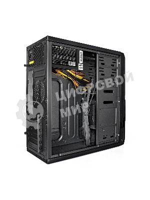 Компьютерный корпус ExeGate EX278399RUS Miditower ExeGate XP-329S Black, ATX, (XP500, Black,120мм), 2хUSB, Audio