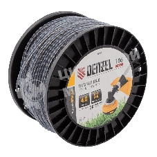 Леска для триммера Denzel двухкомпонентная витой квадрат, 4,0мм х 106м, на DIN катушке EXTRA CORD