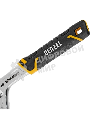 Ключ разводной Denzel 150 мм (раскрытие до 23 мм), CrV, с быстрым сбросом, кованый, TPR рукоятка