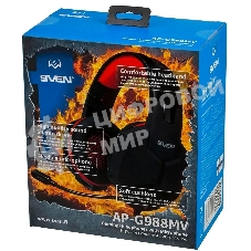 Игровые стереонаушники с микрофоном SVEN AP-G988MV, черный-красный Игровые стереонаушники с микрофоном SVEN AP-G988MV, черный-красный