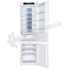 Встраиваемый холодильник Zigmund & Shtain BR 19 X белый двухкамерный 209/64 л морозилка снизу, No Frost