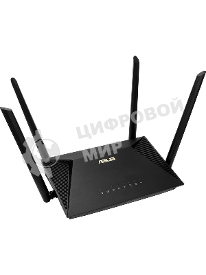 Роутер ASUS RT-AX53U 802.11b/g/n/ac/ax, до 574 + 1201 Mbps, 2,4 + 5 гГц, 4 антенны, USB