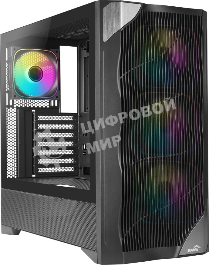 Корпус SAMA V42, Midi-Tower, чёрный, 4 x 120 мм