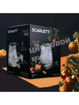 Чайник электрический Scarlett SC-EK27G36 1.8л. 1800Вт черный (корпус: стекло)