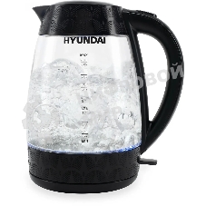 Чайник электрический Hyundai HYK-G4505 2 л, 2200 Вт, черный (корпус: стекло)