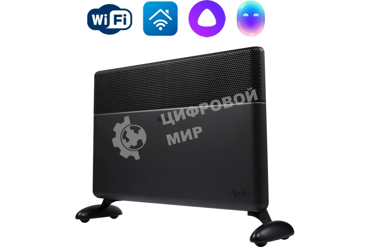 Конвектор электрический Ballu Apollo digital INVERTER Black Infinity BEC/ATI-2003 черный, 2000 Вт, 25 м2, термостат, дисплей, WiFi