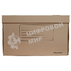 Короб архивный откидная крышка Silwerhof ОК-18 микрогофрокартон 480x325x295мм коричневый