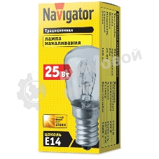 Лампа накаливания Navigator NI-T26-25-230-E14-CL