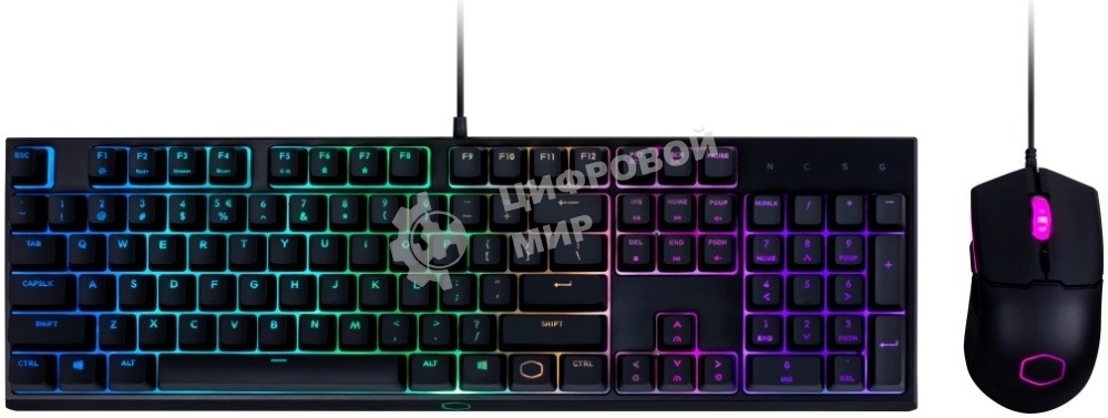 Комплект клавиатура+мышь Cooler Master MS110 проводной, USB, 3200 DPI, чёрный