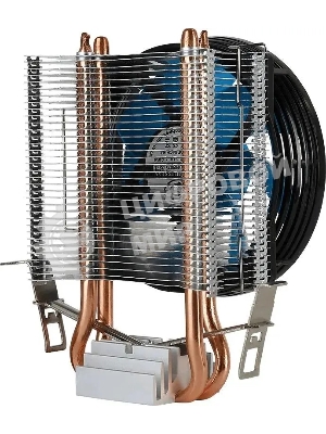 Кулер Aerocool Formula Verkho 2 серебристый/синий 90мм алюминий+медь 2000rpm 25db 4-pin 110W 142мм