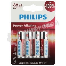 Элемент питания алкалиновый AA/LR6 1.5В Power (блист. 4шт) Philips Б0062746