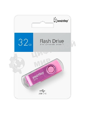 Флешка USB Smartbuy Twist Pink (SB032Gb2TWP), 32Gb, USB 2.0, R/W 15/12, розовый