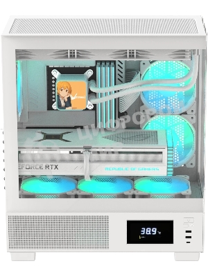 Компьютерный корпус AeroCool/Formula V Line Crystal E1 White, ATX, TYPE-C*1, USB3.0*2, Switch Display Panel