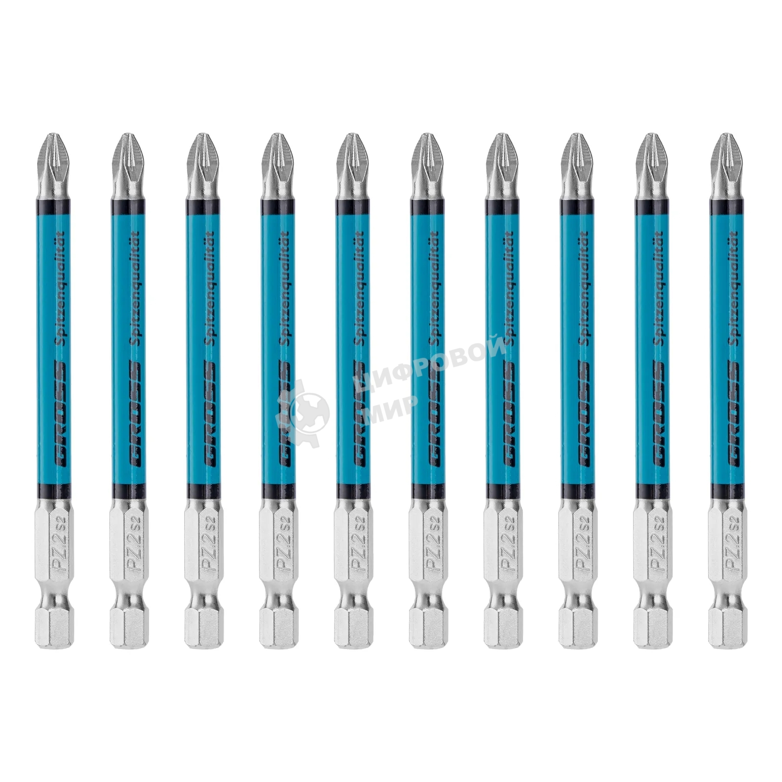 Бита PZ2х90 мм, сталь S2, кругл., 10 шт. Gross