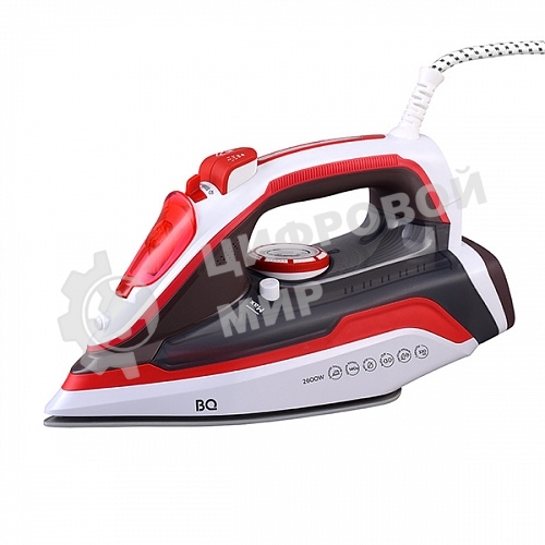 Утюг BQ SI1002 белый/красный, 2600 Вт, 30 г/мин, 140 г/мин, 320 мл