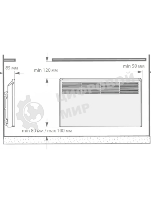 Конвектор электрический Ensto FinnHeat EPHBM07PR белый, 750 Вт, 12 м2, термостат