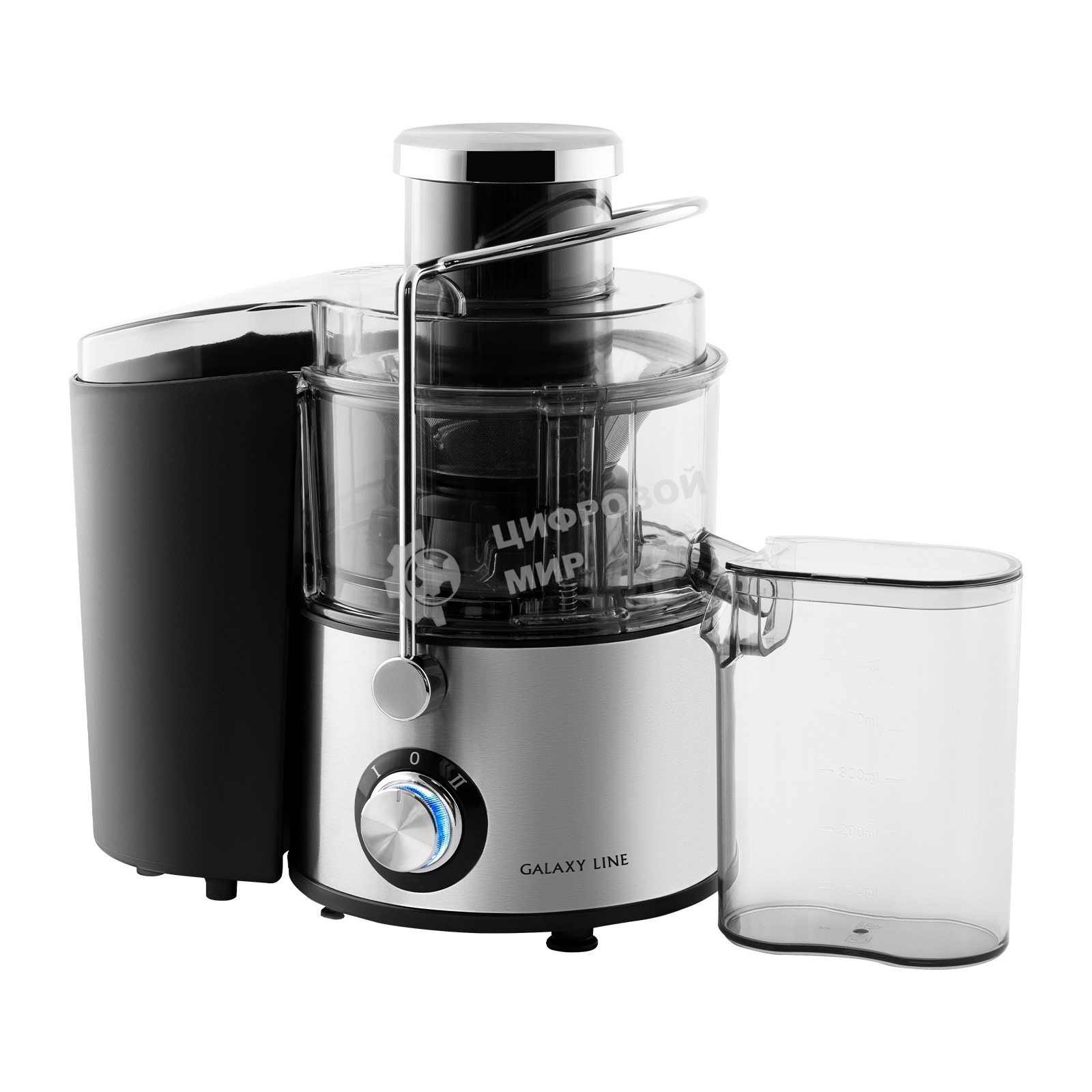 Соковыжималка GALAXY LINE GL 0810 серебристый, центробежная, 1200 Вт, 500 мл, электронное