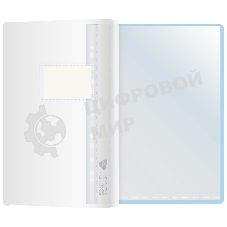 Папка-скоросшиватель Silwerhof 255120-02 A4, прозрачный верхний лист, 10 вкладышей, боковая перфорация, полипропилен голубой