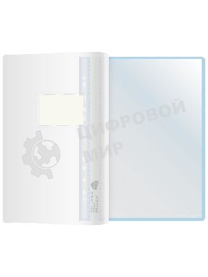 Папка-скоросшиватель Silwerhof 255120-02 A4, прозрачный верхний лист, 10 вкладышей, боковая перфорация, полипропилен голубой